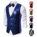 Men's Stage Costumes, Sequins, Vests, Photography Studios, Hosts, Singers, Emcees, Vests_viptrois.com