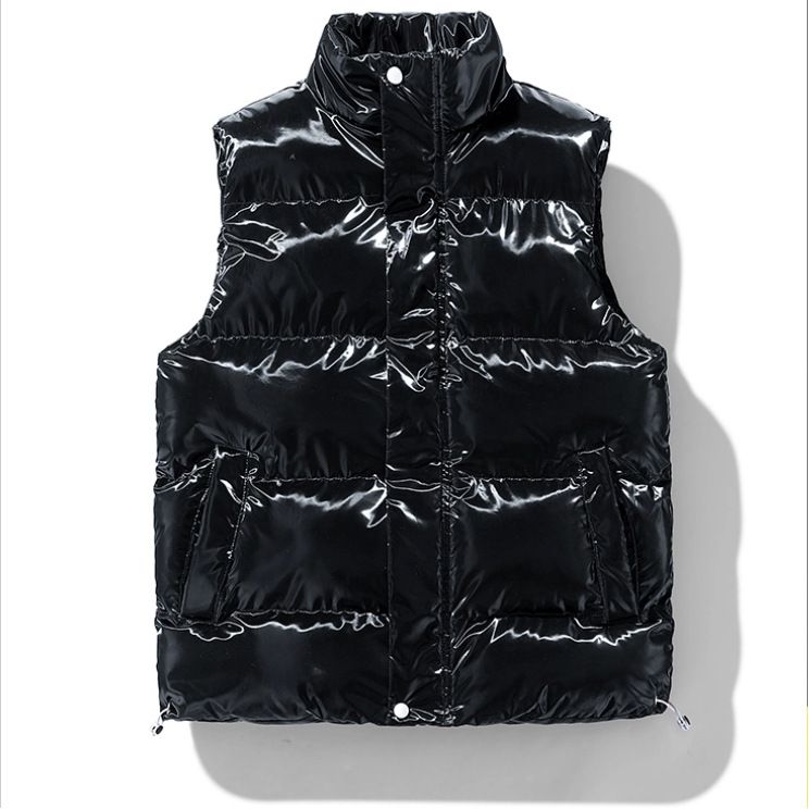 Unisex Puffer Vest – Lightweight Quilted Jacket With Stand Collar (XS-XXL, Matte Shell, Black/Chestnut)_viptrois.com