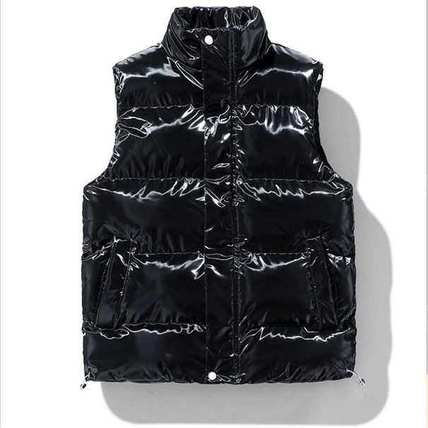 Unisex Puffer Vest – Lightweight Quilted Jacket With Stand Collar (XS-XXL, Matte Shell, Black/Chestnut)_viptrois.com