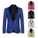 Men's Shiny Sequin Blazer Jacket For Winter - Slim Fit Party Wear With Metallic Effect_viptrois.com