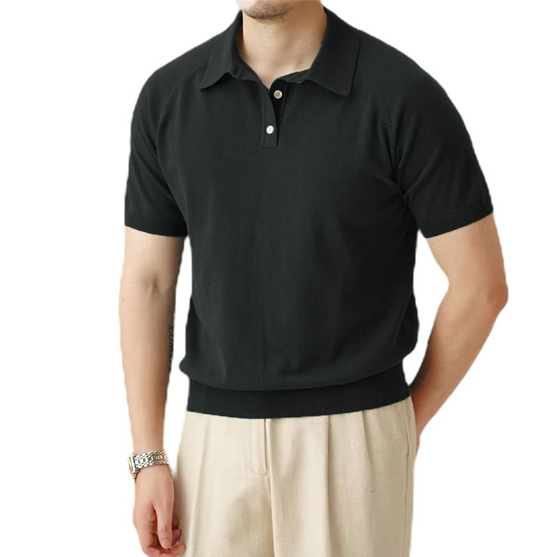 Men's Slim Fit Short Sleeve Polo Shirt - Breathable & Lightweight Knit T-Shirt For Summer - Business Casual & Everyday Wear_viptrois.com