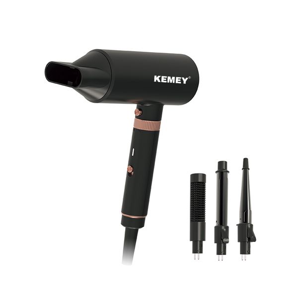 Kemey KM-9203 Curly And Straight Set Professional Electric Led Heating Tube 4 In 1 Hair Dryer Comb_viptrois.com