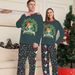 Christmas family dress Halloween cartoon print round neck home dress pajamas_viptrois.com