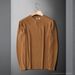 Men's Textured Long Sleeve T-Shirt - Soft Cotton Blend Crew Neck Casual Top For Fall & Spring (Regular & Fleece Lined Options)_viptrois.com