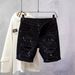 Men's Retro Washed Denim Shorts Summer Casual Loose Fit Mid Waist Vintage High Street Style Old Blue_viptrois.com