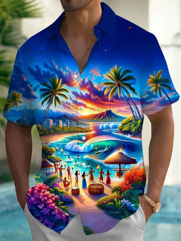 Men's Clothing New Products Men's Short Sleeved Printed Shirts 3D Printed Short Sleeved Shirts Hot Season Pattern Printed Shirts_viptrois.com