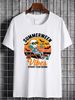 Summerween Spooky Summer Summerween Party Halloween Skeleton T-Shirt Designer Clothes Comfortable Fashion Slightly Female Versatile Top For Everyday Wear Breathable Women Stylish T-Shirt For Women Casual Stretched Print Round Neck Short Sleeve Unisex_viptrois.com