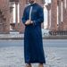 Muslim Long Sleeved Embroidered Stand Collar Arabic Style Loose Men's Casual Robe ()_viptrois.com