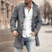 Loom Loom Cross-Border Plaid Men's New Export Jacket European Station Trench Coat Woolen_viptrois.com