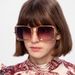 Metal ring rivet sunglasses trend square frame high end sunglasses concave shape retro sunglasses for women_viptrois.com