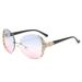 Frameless Diamond Sunglasses - Oversized Round Fashion Shades (European & American Luxe Style)_viptrois.com