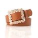 Women's belt alloy inlaid rhinestone pin buckle with dress decorative belt elegant and versatile niche _viptrois.com