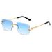 Unisex Frameless Cut-Edge Sunglasses – UV400 Metal Square Shades With Gradient Lenses (8 Colors)_viptrois.com