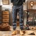 Vintage American Style Khaki Cargo Pants For Men - Urban Outdoor Workwear With Multi-Pockets, Relaxed Fit, Comfortable & Stylish_viptrois.com