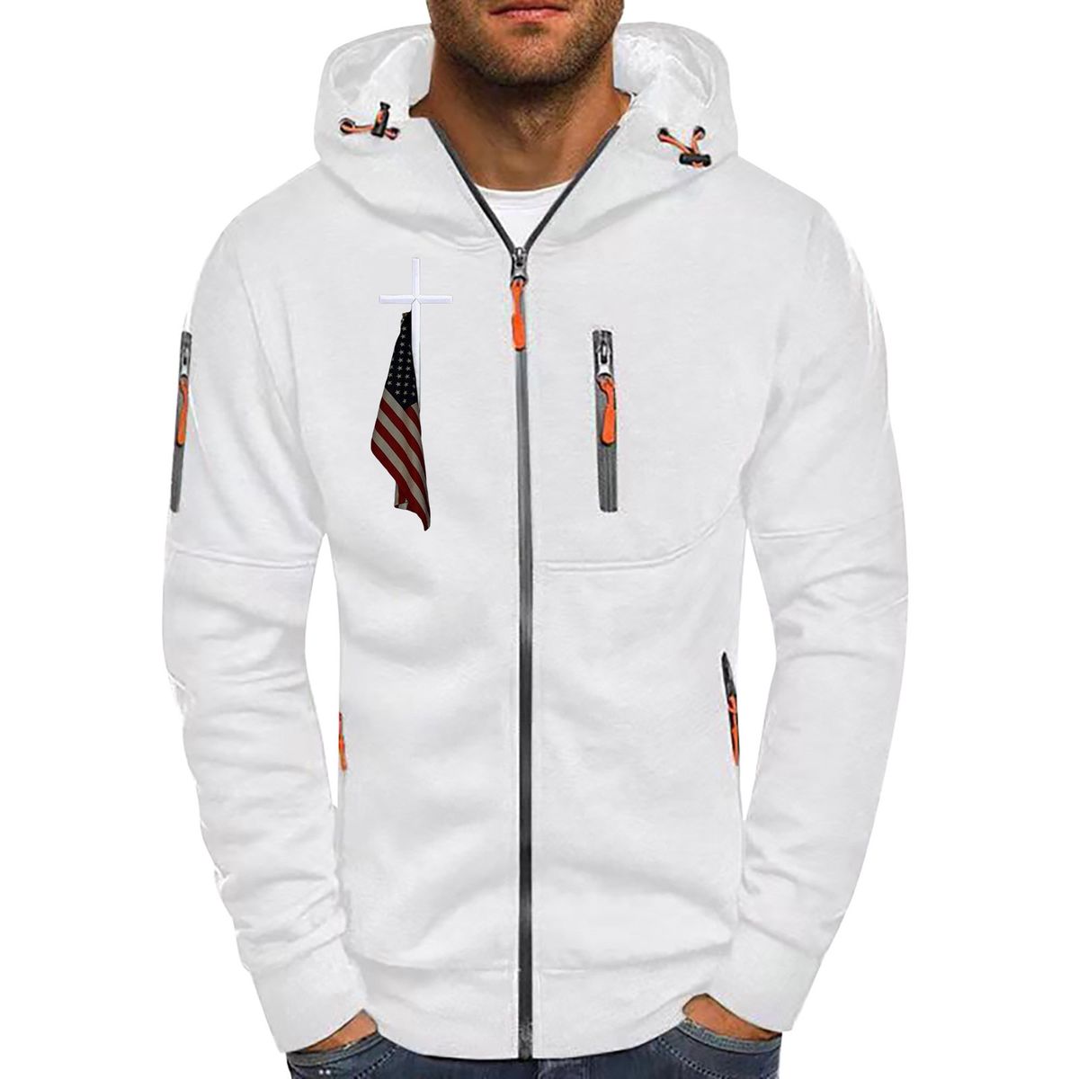 Men's Oversized Zip-Up Hoodie – Warm & Stylish Winter Cardigan With Arm Zipper Detail (Black/Gray/Navy, S-XXXL)_viptrois.com