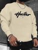 Men's Loose Casual And Fashionable Houston Letter Pattern Printed Round Neck Long Sleeved Sportswear For Autumn And Winter_viptrois.com