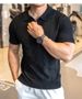 Men's Slim Fit Short Sleeve Polo Shirt – Classic V-Neck & Spread Collar Design (S-2XL, Black/Navy/Blue/White/Brown)_viptrois.com