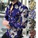 Men's Clothing Summer New Fashion Lapel Men's Printed Long Sleeved Casual Floral Shirt Men's Large Size Shirt_viptrois.com