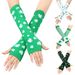 Unisex Irish green shamrock men's half finger long gloves Rave party festival women's gloves_viptrois.com