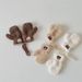Kids' scarf, hat & glove sets Children's fleece thick gloves scarf Baby fleece bear embroidered warm suit_viptrois.com