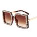 Square Diamond Studded Sunglasses For Women, Personalized Large Frame, Retro Fashion Sunglasses, Party Festival Decoration Glasses, Versatile_viptrois.com
