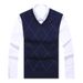Men's Wool Blend V-Neck Sleeveless Vest Knit Sweater - Stylish & Versatile Pullover For Casual Wear_viptrois.com