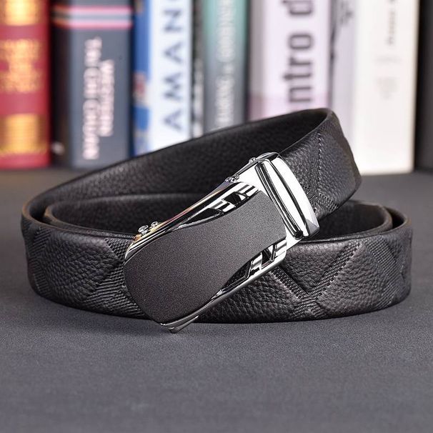 2024 Automatic Belt Buckling for Men's Cowhide Business and Leisure Versatile New Genuine Leather Belt for Men's Simplicity and Fashion_viptrois.com