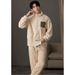 New Warm Coral Velvet Couple's Set Pajamas Winter Size Plus Velvet Thickened Set Home Furnishings_viptrois.com