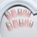 Beauty & Health Love Hollow Bow Pink Leopard Print French Versatile Detachable Wearable Nail Art Nail Pieces 24 Pieces_viptrois.com
