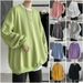 Spring Crew Neck Long Sleeve T-Shirt Men's Solid Color Bottom Shirt Top Pink Hatless Spring Sweater_viptrois.com