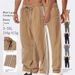 Men's Corduroy Casual Pants – Relaxed Fit With Color-Block Stripes, Drawstring Waist & Straight-Leg Design For Urban Streetwear_viptrois.com