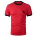 Men’s Stretch-Fit Graphic Print T-Shirt – Breathable Short-Sleeve Slim Fit Tee For Streetwear & Gym (S-XXL, Red)_viptrois.com