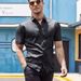 Men's Clothing Popular Four Way Stretch Short Sleeved Shirt Large Size Muscle Man Anti Wrinkle Solid Color Short Sleeved Shirt_viptrois.com