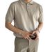 Men's Breathable Short Sleeve Polo Shirt – Relaxed Fit & Moisture-Wicking (S-2XL, Black/White/Beige/Charcoal)_viptrois.com