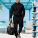 Jacquard Check Heavyweight Workwear Set – Long-Sleeve Crewneck Top & Straight-Leg Pants (S-XXXL, 6 Colors)_viptrois.com