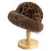 2024 New Leopard Print Warm Plush Basin Internet Famous Autumn And Winter Fisherman Hat, Photo Atmosphere, Ear_viptrois.com