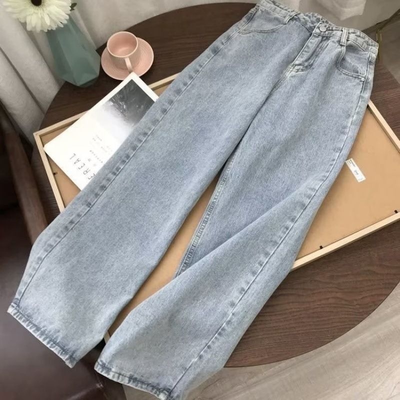 Men's Clothing Retro Straight Loose Jeans For Boys Spring And Autumn New Ins Trendy High Street Wide Leg Casual Long Pants_viptrois.com