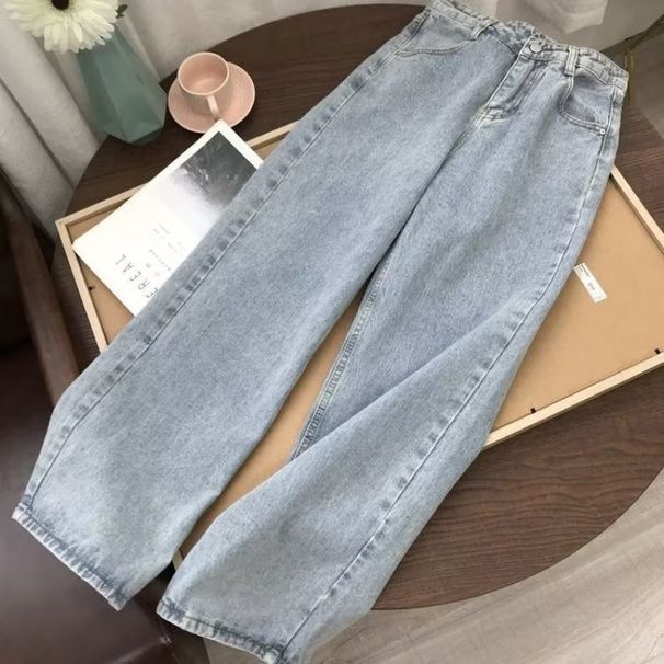 Men's Clothing Retro Straight Loose Jeans For Boys Spring And Autumn New Ins Trendy High Street Wide Leg Casual Long Pants_viptrois.com