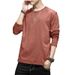 2025 New Spring Round Neck Long Sleeve T-Shirt Slim Fit Solid Color Base Shirt Casual Versatile Pullover For Men_viptrois.com