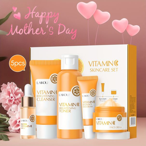 & Vitamin C Care Kit, Hydrating Eye 0.53oz, Moisturizing Serum 0.59fl.oz Nourishing Toner 3.52fl.oz, Soft Foam Facial_viptrois.com