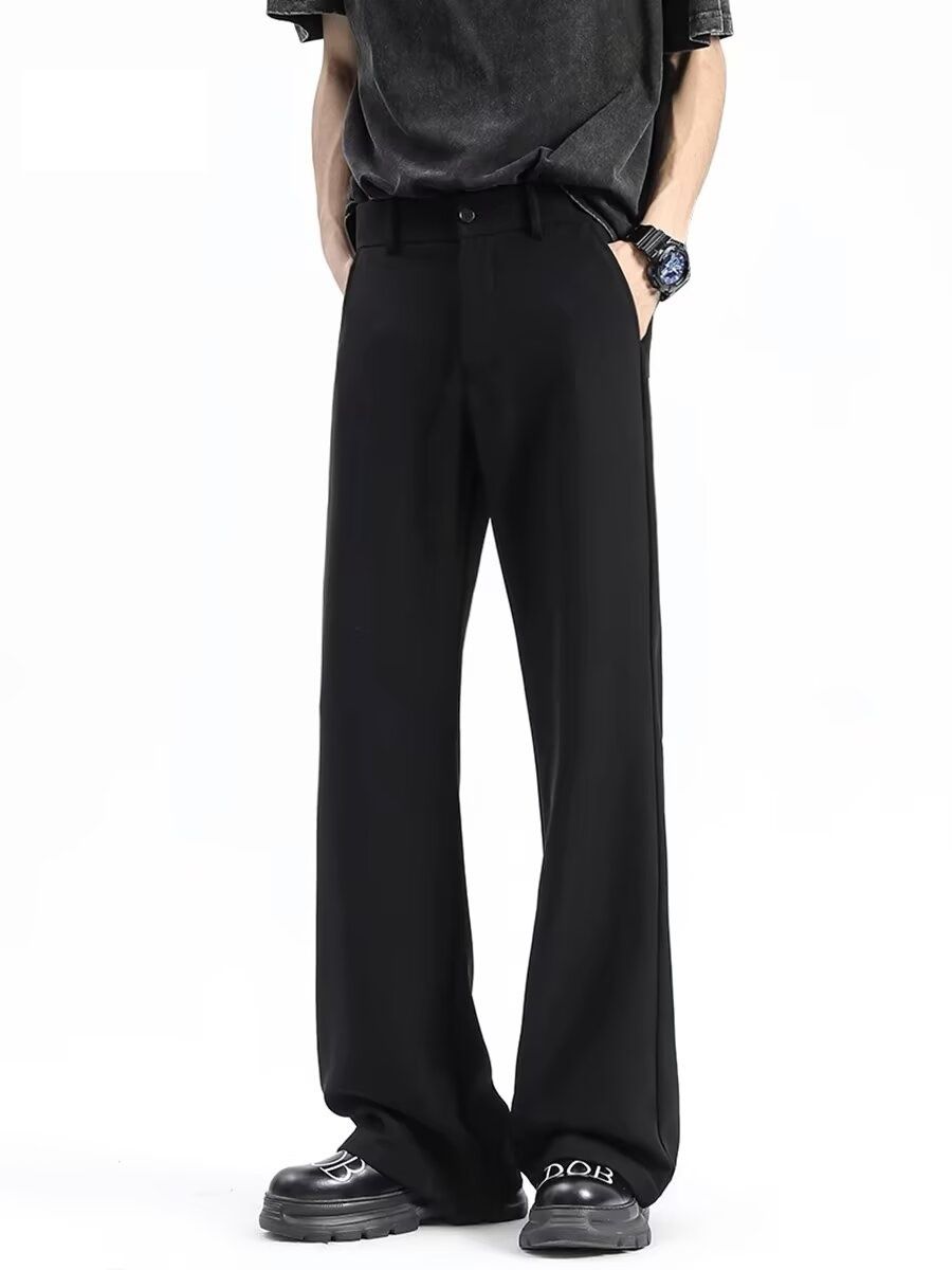 Men's Clothing Spring And Autumn New Straight Cleanfit Flared High End Casual Long Trousers Men_viptrois.com