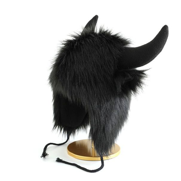Halloween Funny Bullhead Plush Women's Winter Warm Hat_viptrois.com