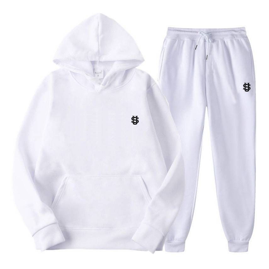 Men's Clothing New Casual Loose Sports Fleece Lined Men's And Women's Hooded Sweatshirt Set_viptrois.com