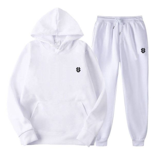 Men's Clothing New Casual Loose Sports Fleece Lined Men's And Women's Hooded Sweatshirt Set_viptrois.com