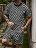 Summer New Men's Casual Fashion Sporty Trend Crew Neck T-Shirt Short Sleeve Shorts Set_viptrois.com