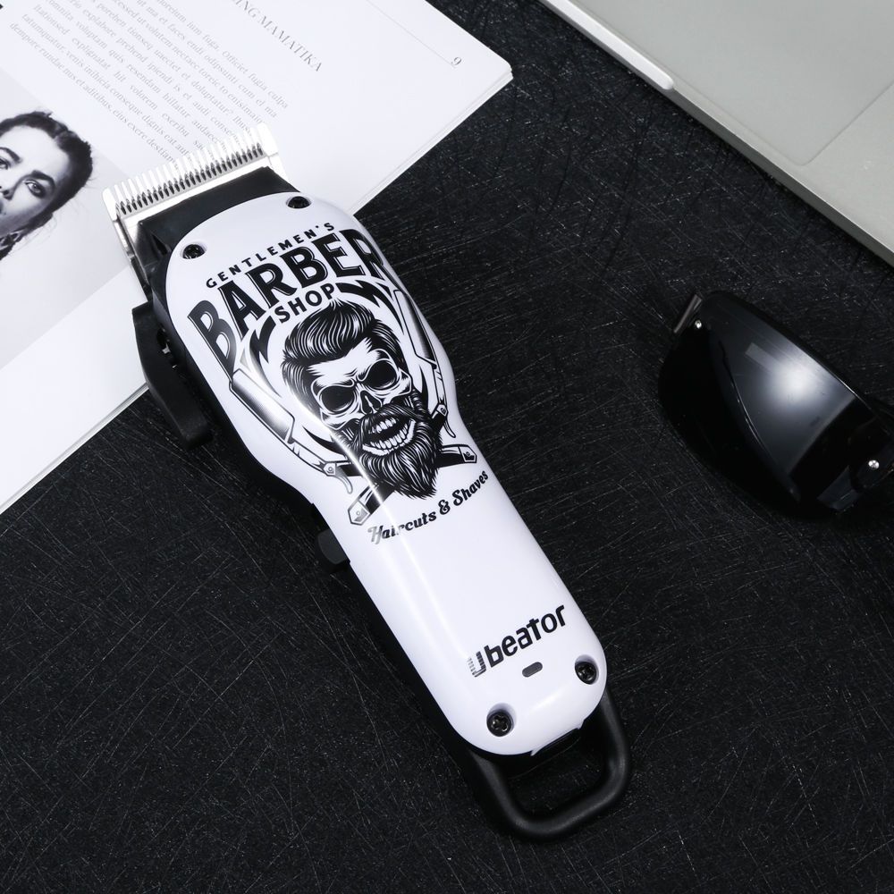 Ubeator Clipper Skull Design Digital Hair Trimmer Rechargeable Electric Men's Cordless Haircut Adjustable Steel Blade_viptrois.com