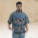 American Street Fashion Washed Vintage Design Printed Summer Loose Men's Short Sleeve_viptrois.com