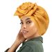 new embossed forehead large flower headscarf hat solid color Muslim turban hat_viptrois.com