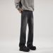 Men's Clothing Vintage American Style Bamboo Knot Flared Jeans For Men & Women | High Street Vibe Casual Pants | Black & Retro Blue | S-3XL_viptrois.com