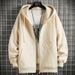 Spring And Autumn New Cardigan Sweater Hooded Jacket Zipper Men's Trendy Ins Top Jacket White_viptrois.com